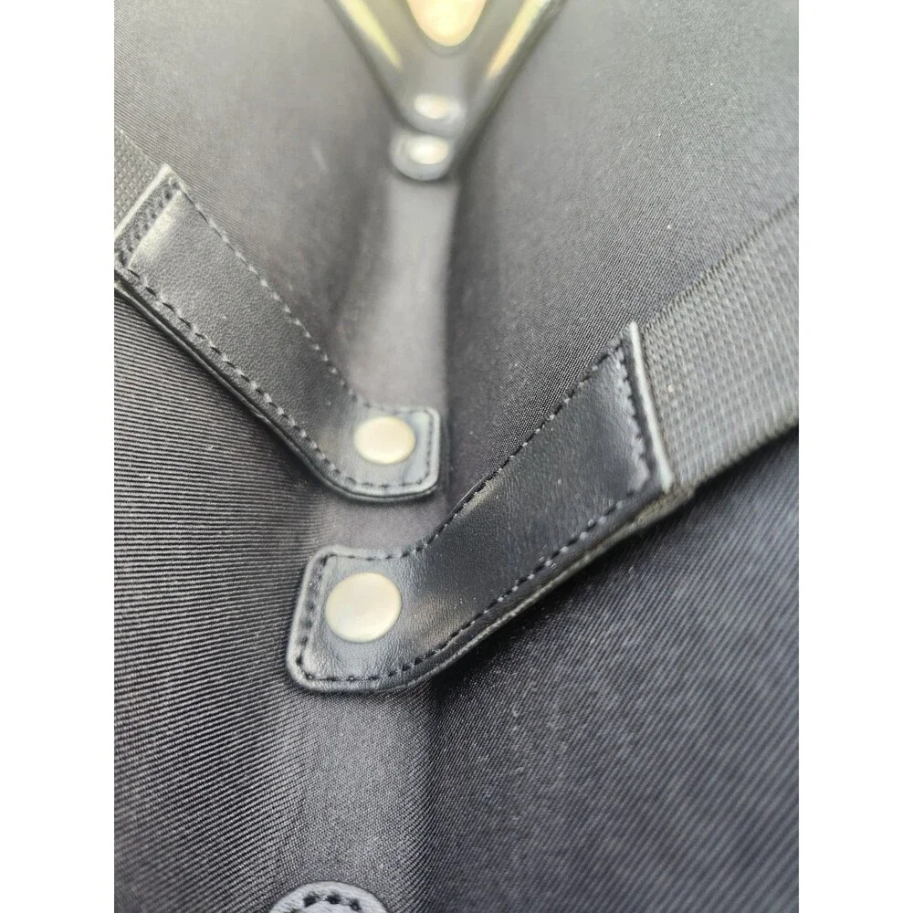 Jos A Bank Tie Travel Case Black Leather Genuine Leather Zippered